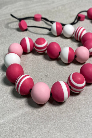 Pink Candy Stripe Necklace
