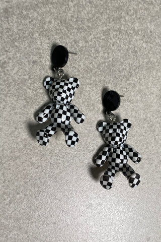 Checker Bear Earrings