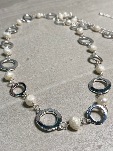 Pearl Ring Link Necklace