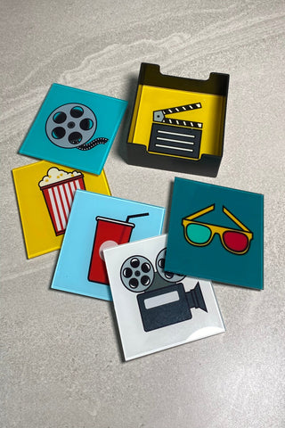 S/6 Retro Movie Coasters