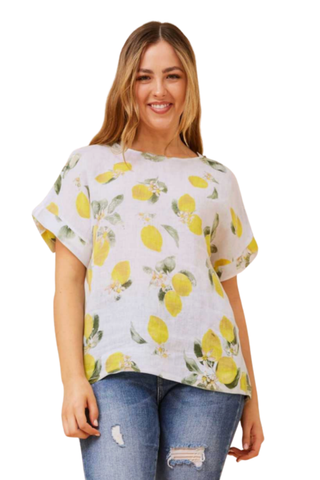 Lemon Linen Top