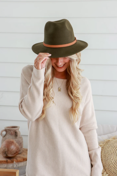 Hat with Tan Band