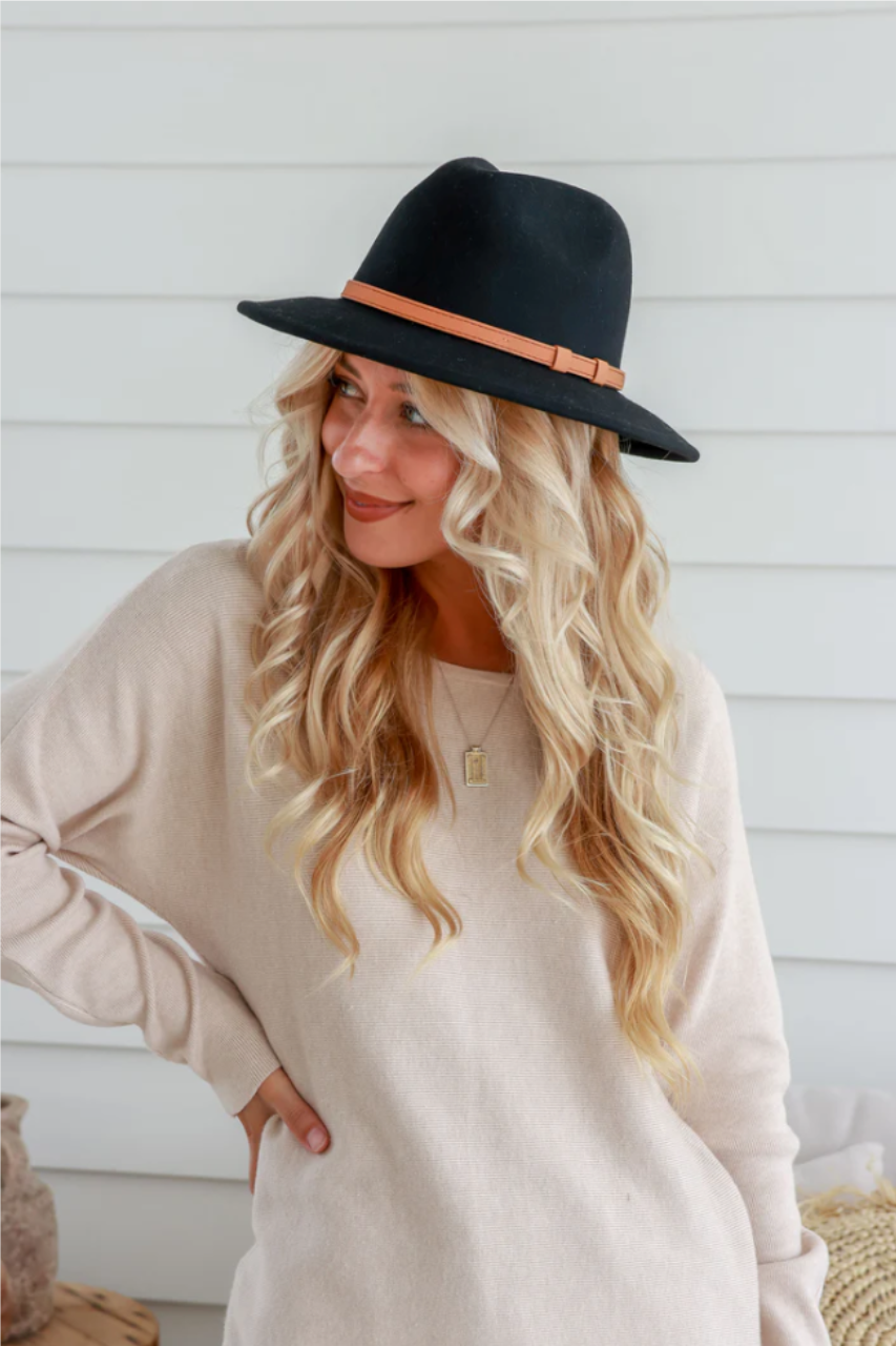Hat with Tan Band