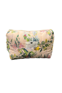 Pink Floral Cosmetic Bag