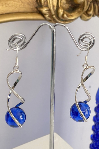 Upcycled Royal Blue Earrings