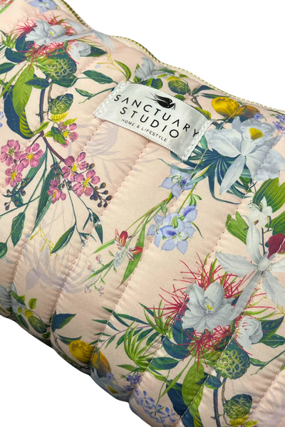 Pink Floral Cosmetic Bag
