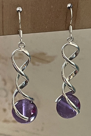 Upcycled Violet Twist Earrings