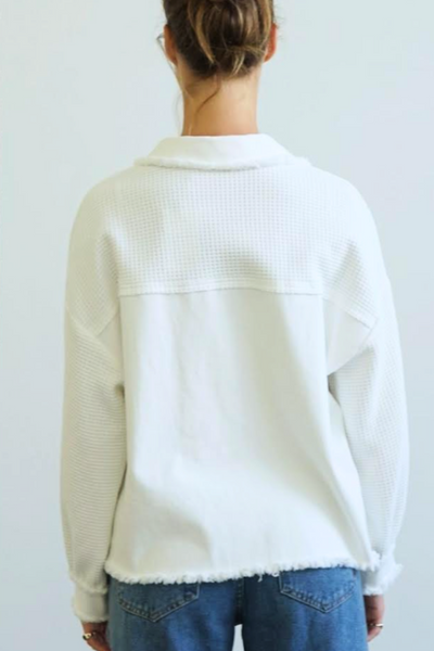 Cropped Waffle Shacket