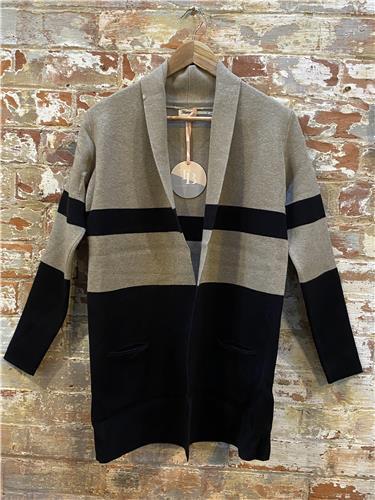 Stripe Cardi w/Pockets