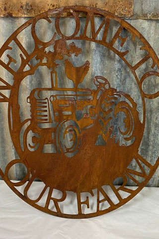 Rust Welcome Farm Wallhanging