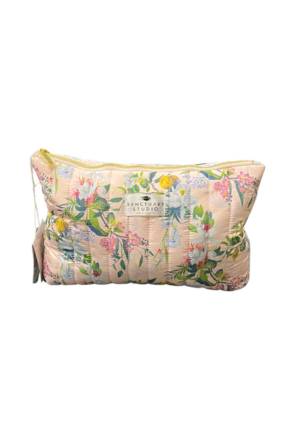 Pink Floral Cosmetic Bag