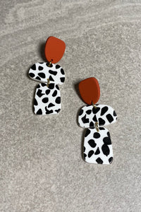 Cow Print Drop Earrings