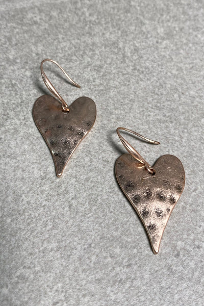 Beaten Heart Drop Earrings