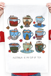 Aussie Teacup Tea Towel