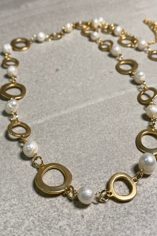 Pearl Ring Link Necklace
