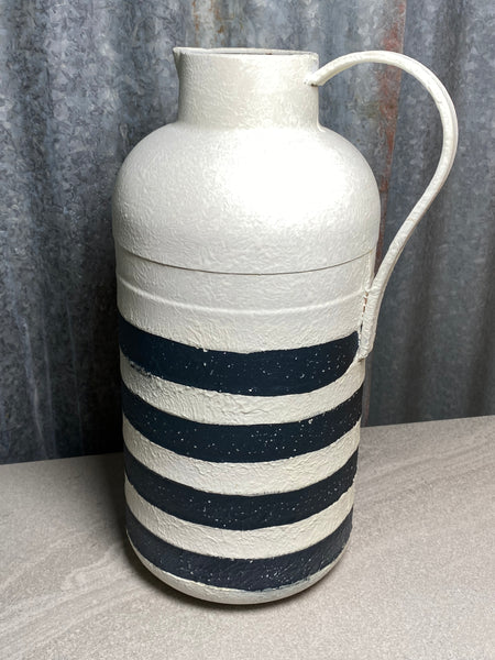 Navy & White Stripe Jug