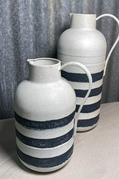 Navy & White Stripe Jug