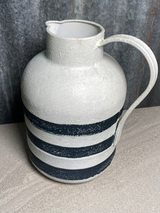 Navy & White Stripe Jug