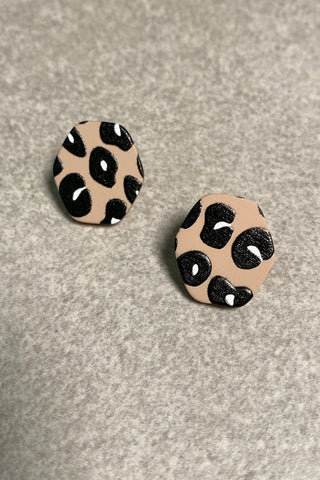 Leopard Disc Earrings
