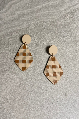 Choc Check Earrings