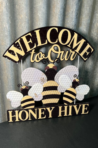Welcome 'Honey Hive' Wall Art