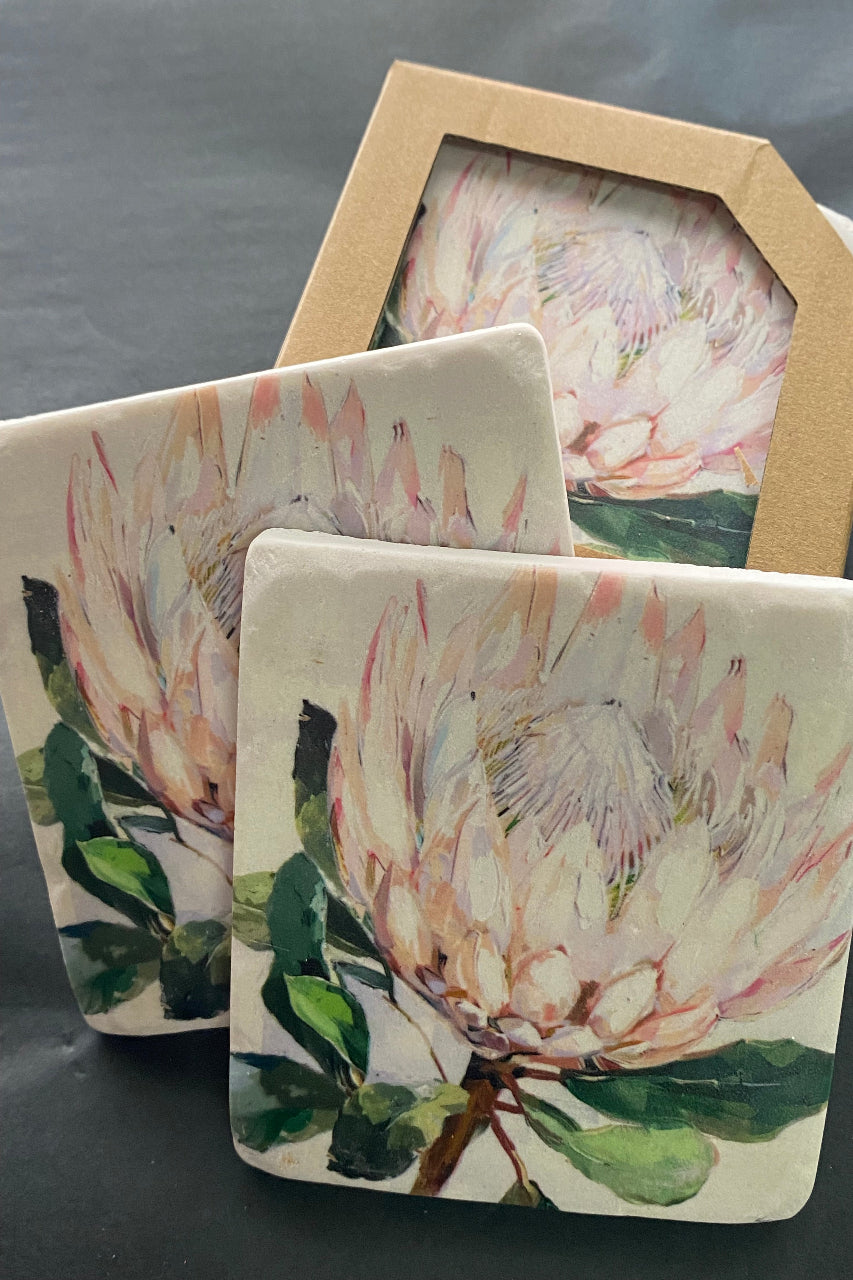 S/4 Resin Protea Coasters