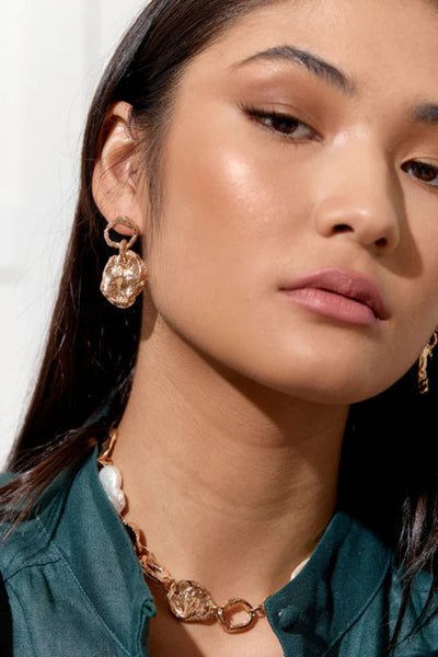 Textured Drop Earrings