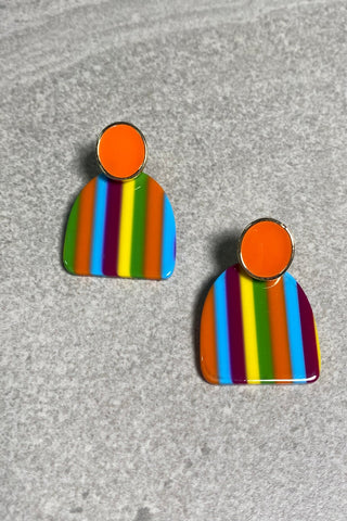 Orange Rainbow Earrings