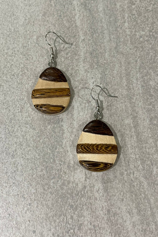 Wooden Pear Earrings