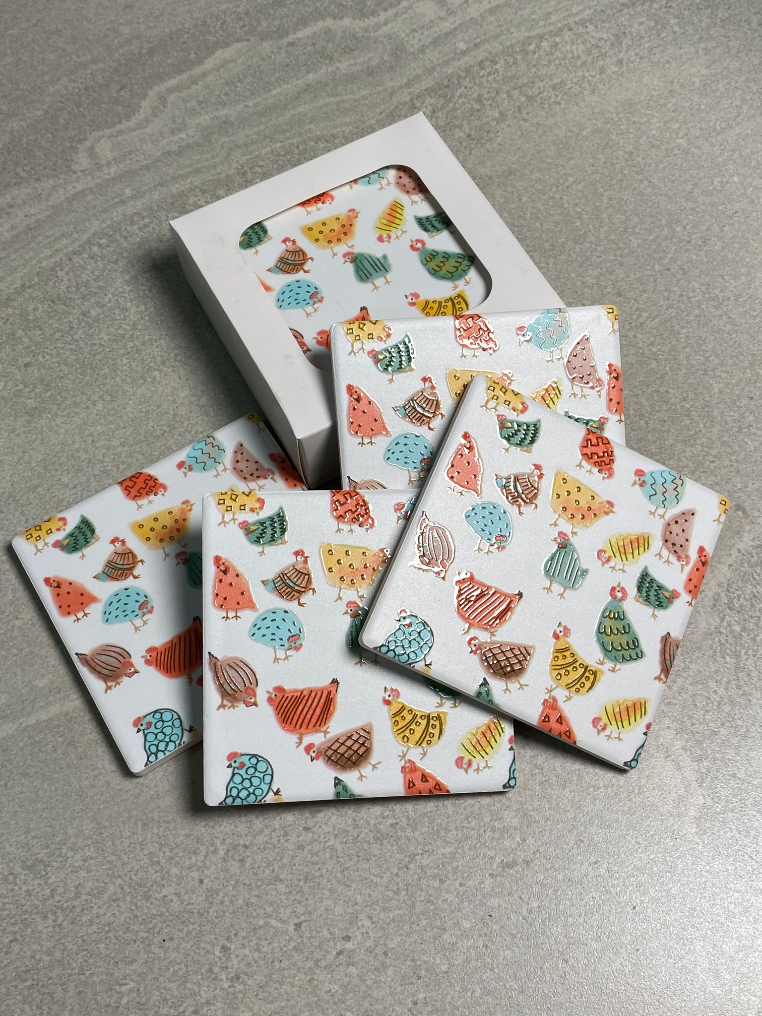 Boxed Square Ceramic Coasters