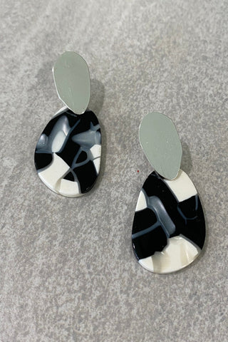 Cream & Shadow Earrings