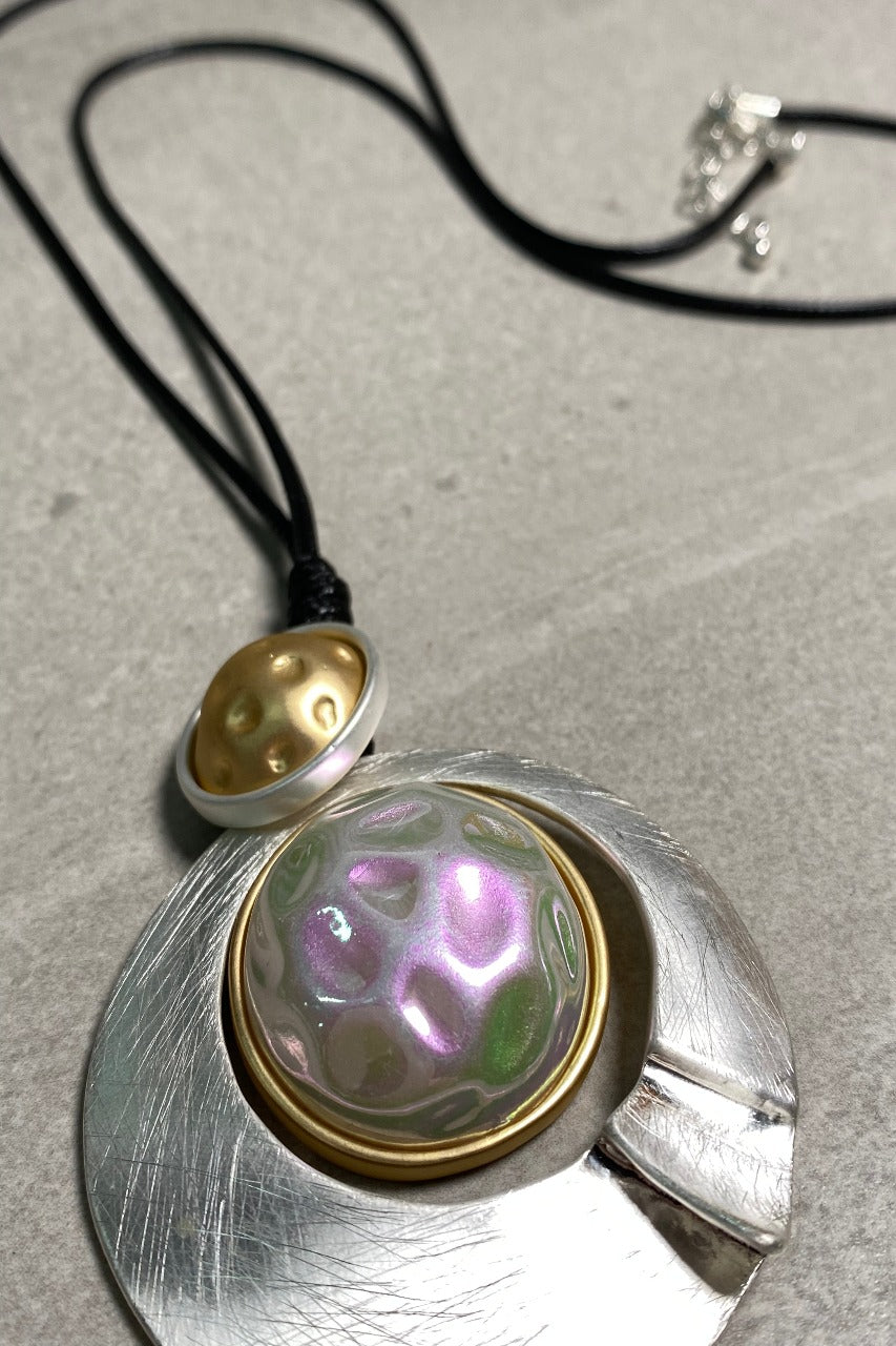 Beaten Pearl Drop Necklace