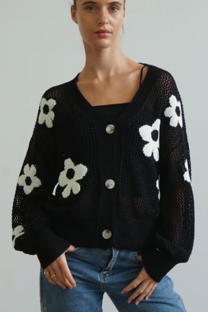 Daisy Open Weave Cardi