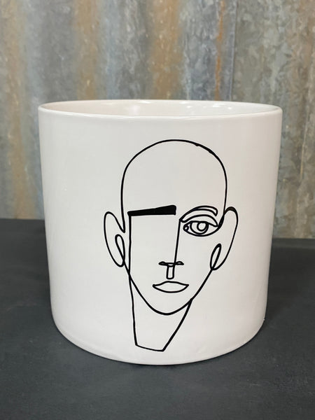 Line Art Porcelain Pot