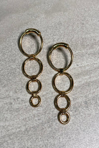 Gold 4 Hoop Drop Studs