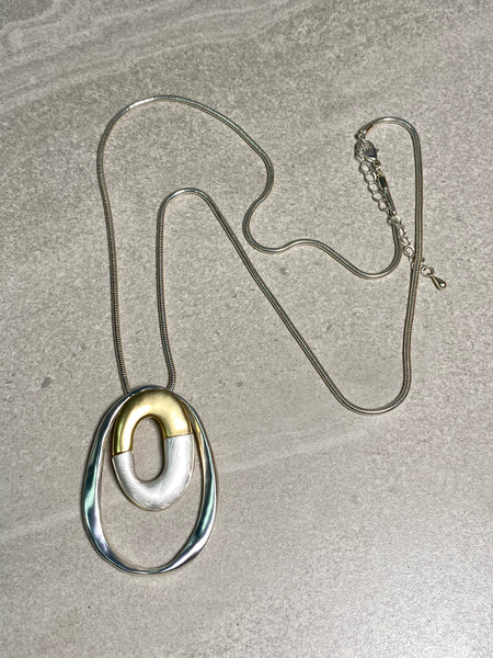 2 Tone Oval Necklace