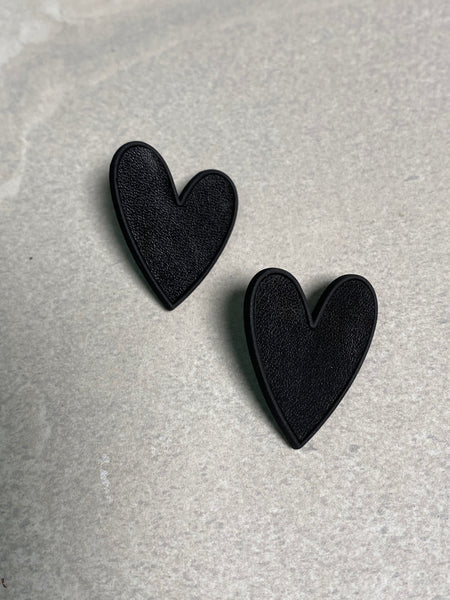 Leather Heart Earrings