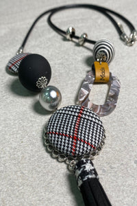 Checkered Tassle Necklace
