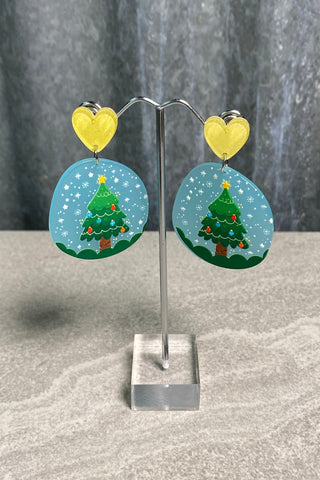 Christmas Heart Top Earrings