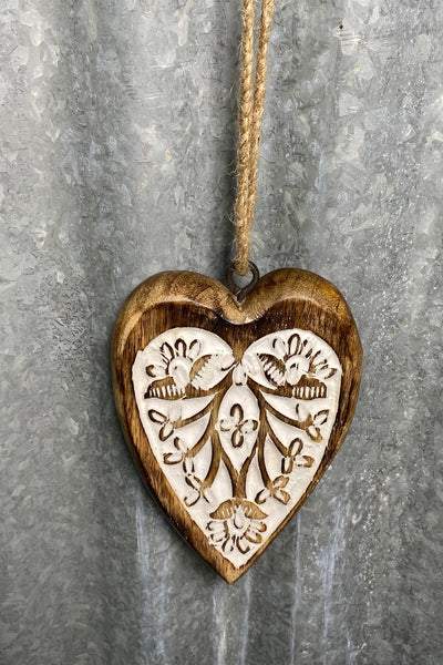 Mango Wood Carved Heart