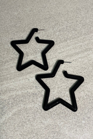 Black Star Earrings