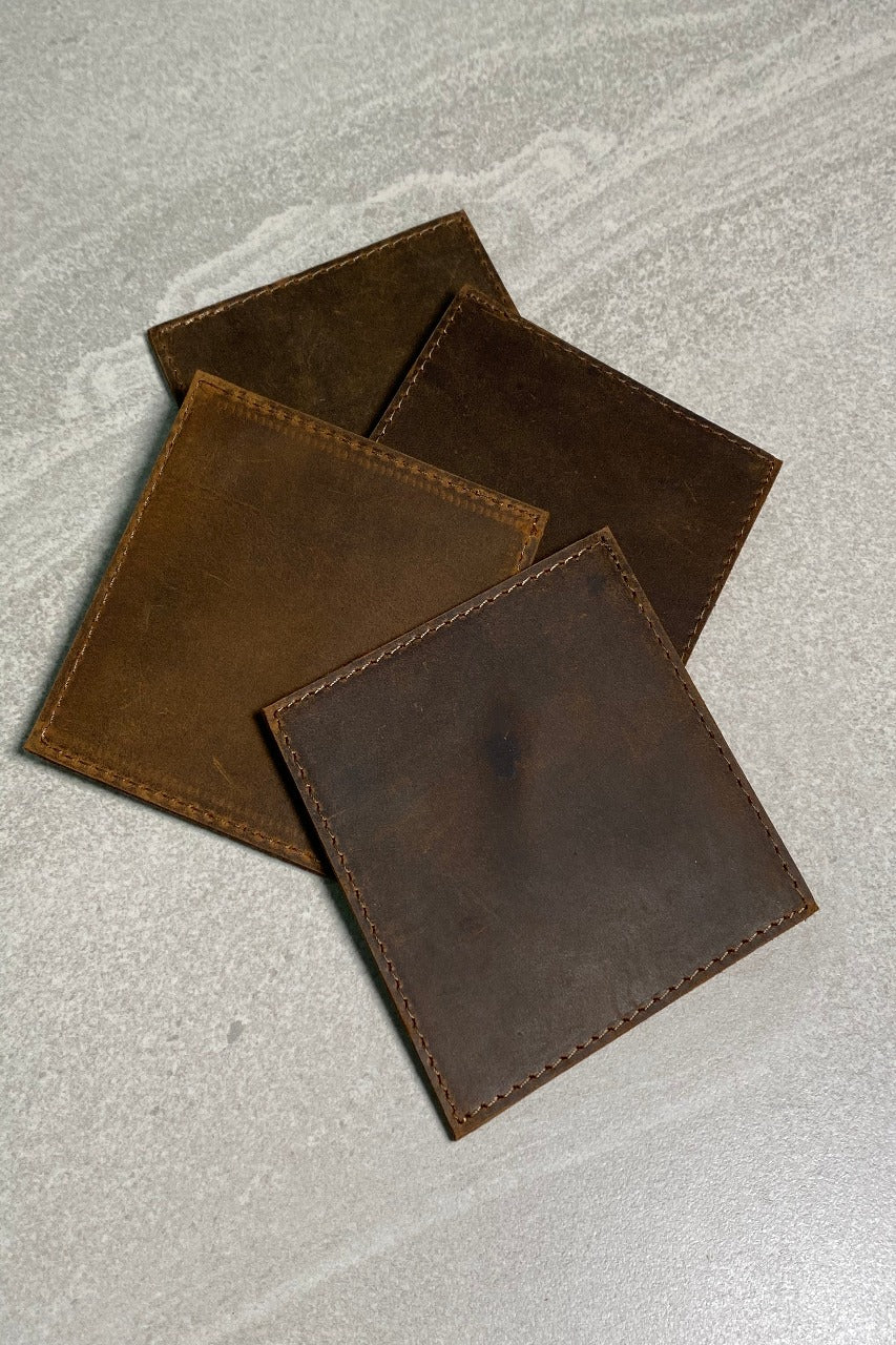 S/4 Leather Coasters