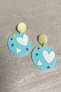 White Hearts Earrings