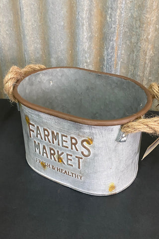 Farmers Market Oval Tin