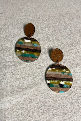 Resin Wood Splice Earrings