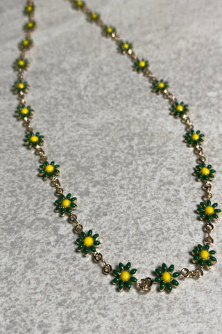 Green Daisy Necklace