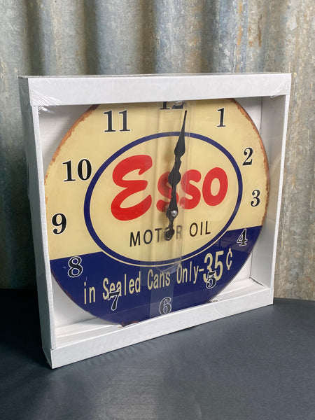 Glass Esso Clock