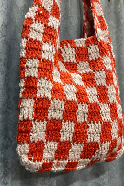 Checkerboard Mini Crochet Bag