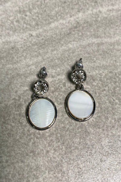 Shell & Crystal Round Earrings