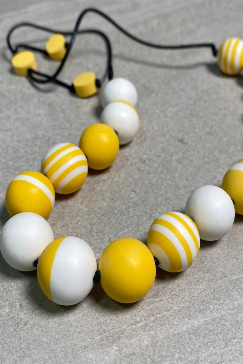 Yellow Candy Stripe Necklace